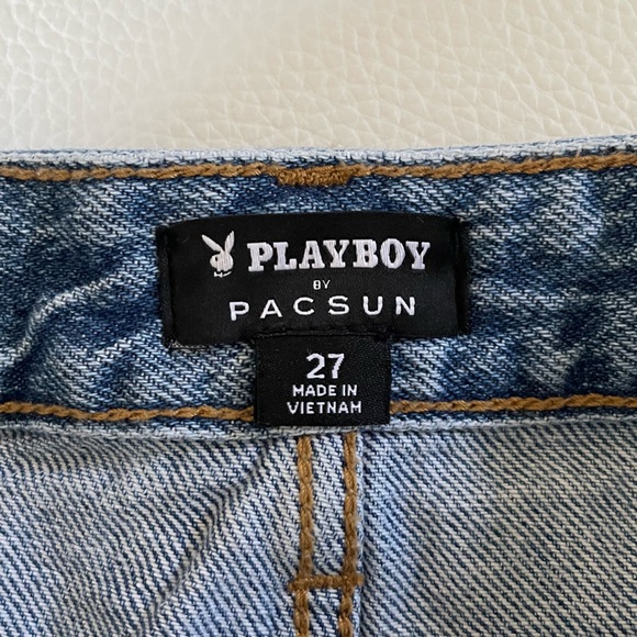 Pacsun Playboy distressed mini jean skirt - Picture 4 of 4